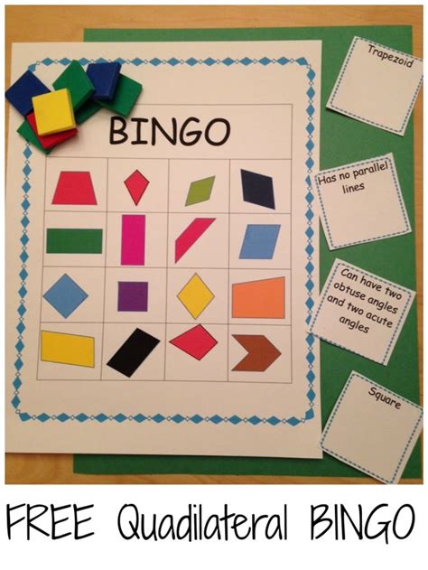 quadrilateral bingo|fun geometry games high school.